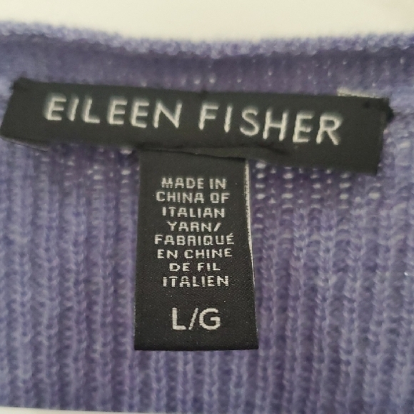 Eileen Fisher HI LOW dusty Blue Wool Sweater - Picture 2 of 13